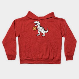 Trex Dinosaur Basketball Cute Sport Toddler Player Kids Boys Kids Hoodie